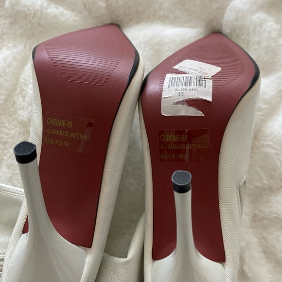 CHROME WHITE OVER THE KNEE BOOTS 6 - Picture 3 of 6